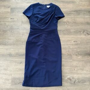 Theia Draped Cap Sleeve Sheath Dress Size 8